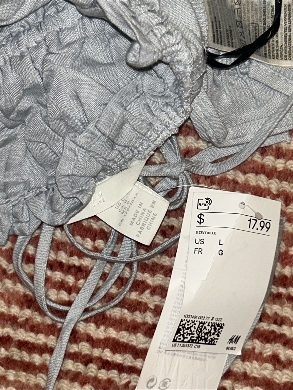 H&M Light Blue Ruffle Top - Picture 5 of 5